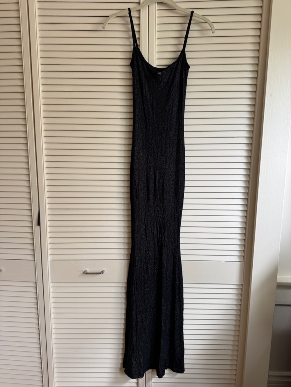 SKIMS Black Shimmer Slip Maxi Dress - Picture 6 of 6